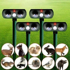 Repelente ultrasónico para animales con energía solar – Control de plagas activado por movimiento para jardín, césped y patio