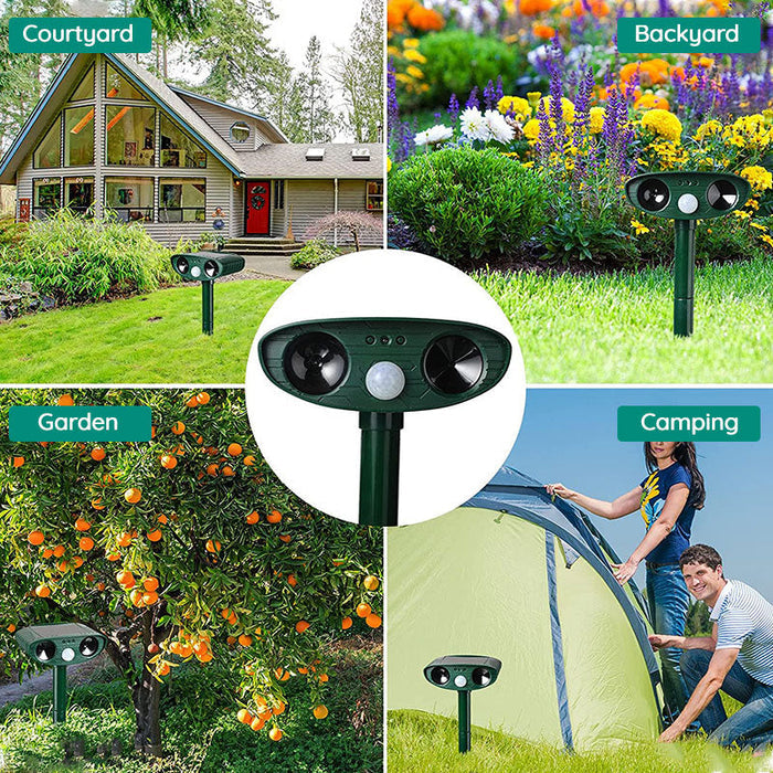 Éloigne les renards – Dissuasion ultrasonique solaire contre les renards avec capteur de mouvement pour cour et jardin