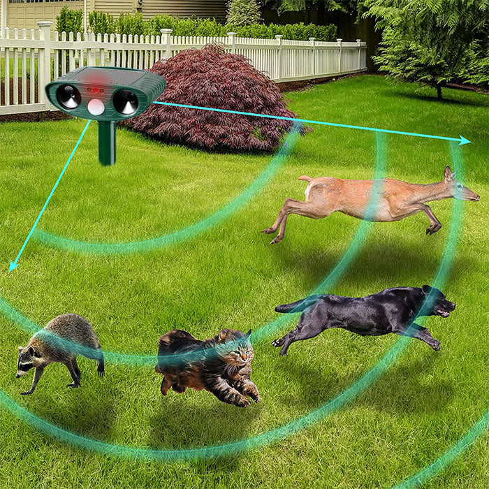 Éloigne les renards – Dissuasion ultrasonique solaire contre les renards avec capteur de mouvement pour cour et jardin