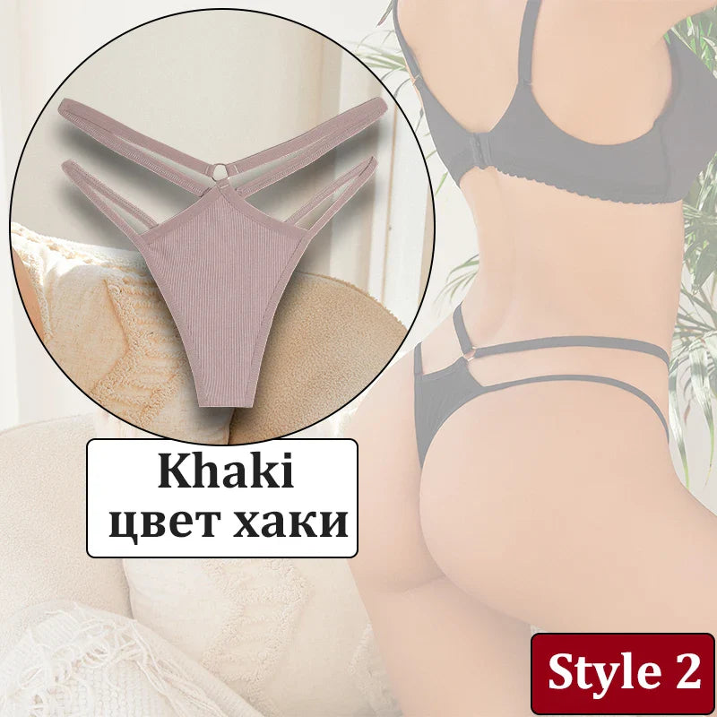 Hollow Out Thongs Low Rise Female G-String Underwear Breathable Bikini Lingerie