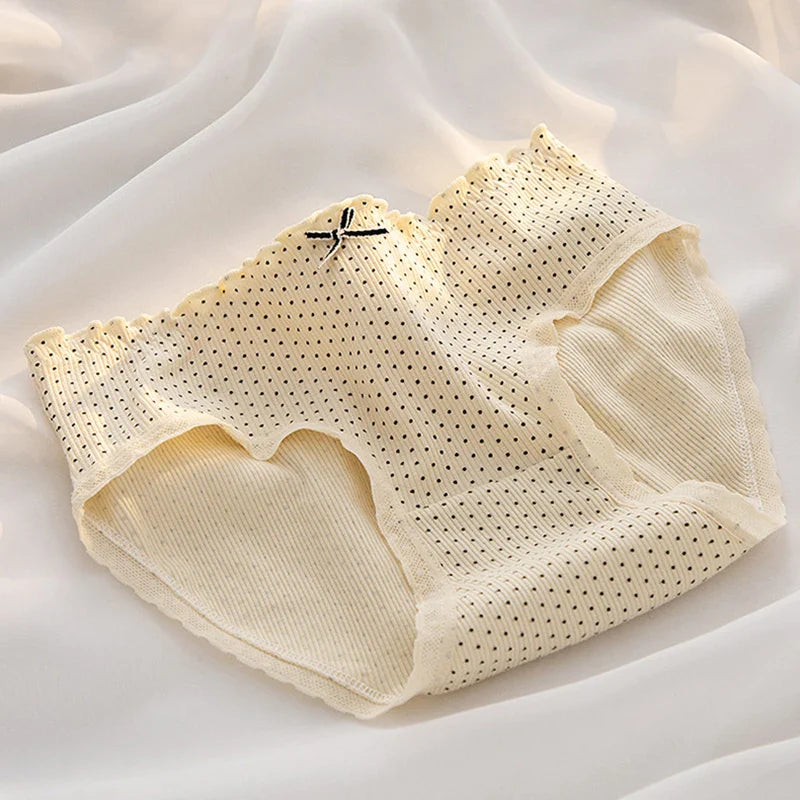 Girls' Cute Flower Briefs Mid Waist Seamless Underpants Sexy Lace Panties Lingerie