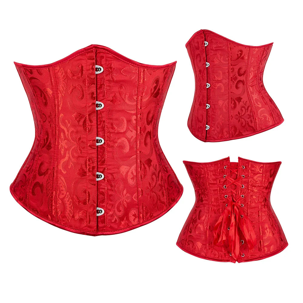 Elegance in Bloom Underbust Corset - Sculpt and Embrace Your Curves with Floral Grace
