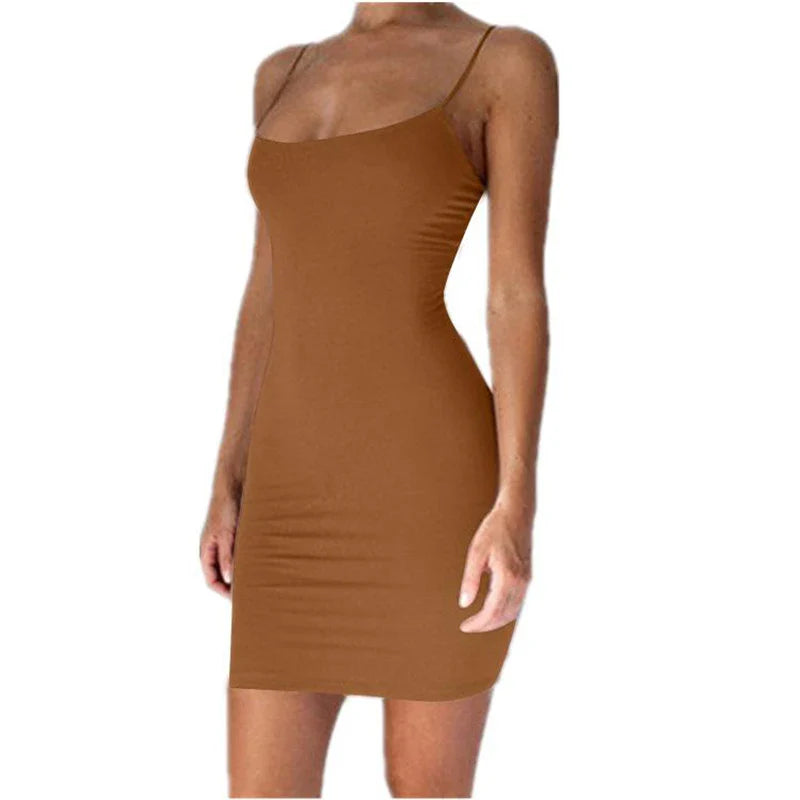 Bodycon Club White Party Sexy Spaghetti Strap Camisole Mini Dress