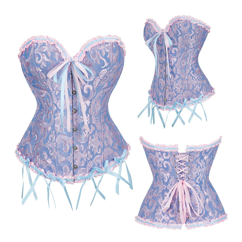Gothic Charm Waist-Sculpting Vintage-inspired Boned Corset