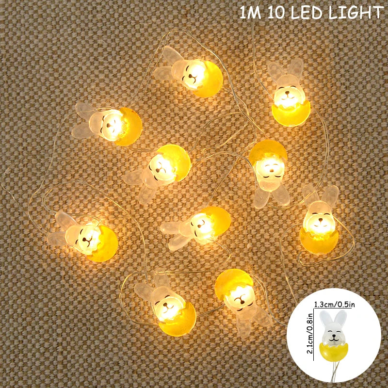 Easter Bunny and Carrot LED String Lights