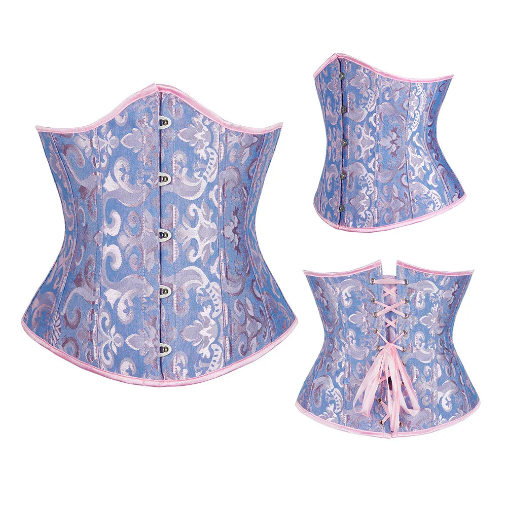 Elegance in Bloom Underbust Corset - Sculpt and Embrace Your Curves with Floral Grace
