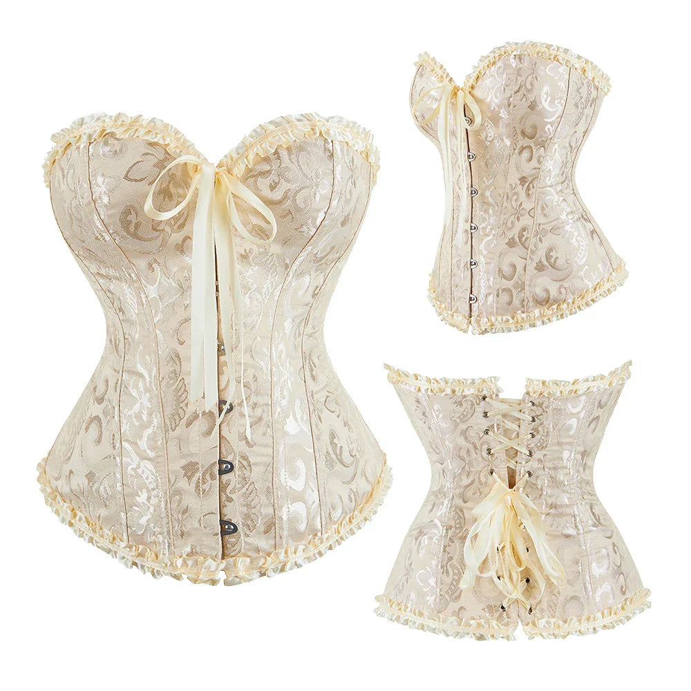 Gothic Charm Waist-Sculpting Vintage-inspired Boned Corset