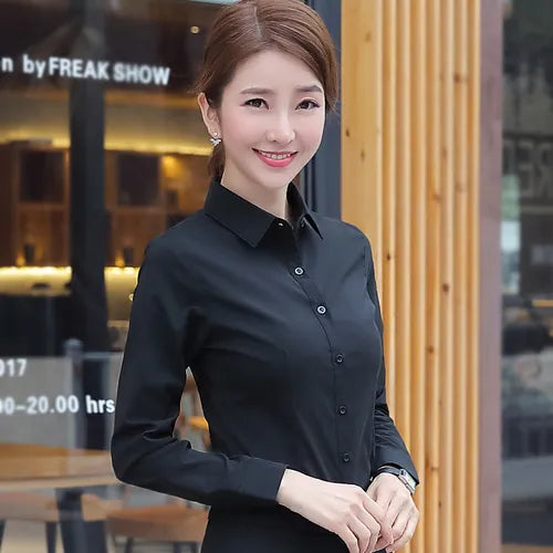 Blouse met lange mouwen Dames Tops OL Basis Shirt Blouses