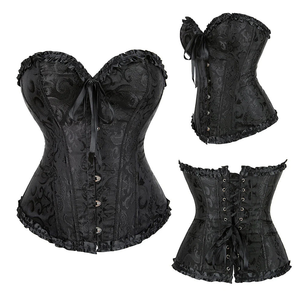 Gothic Charm Waist-Sculpting Vintage-inspired Boned Corset
