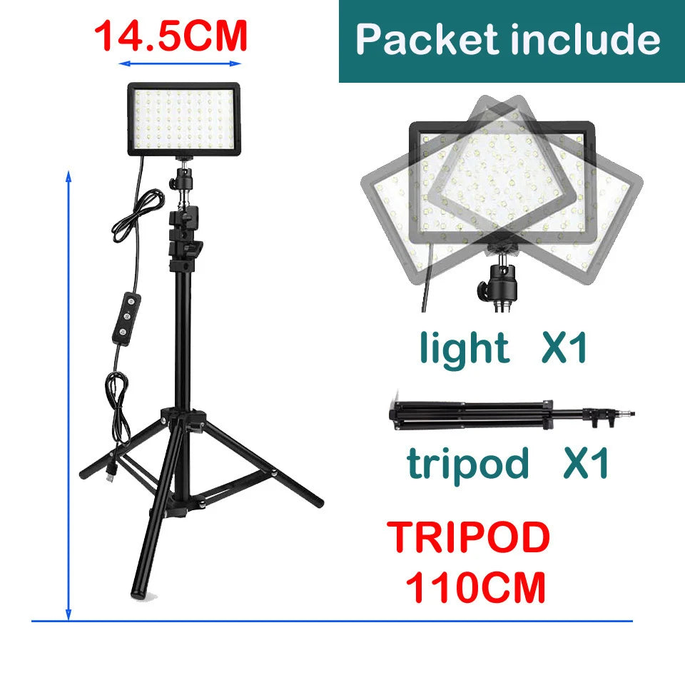 LED Video Light Camera Photography Kit – With Tripod & RGB Filters