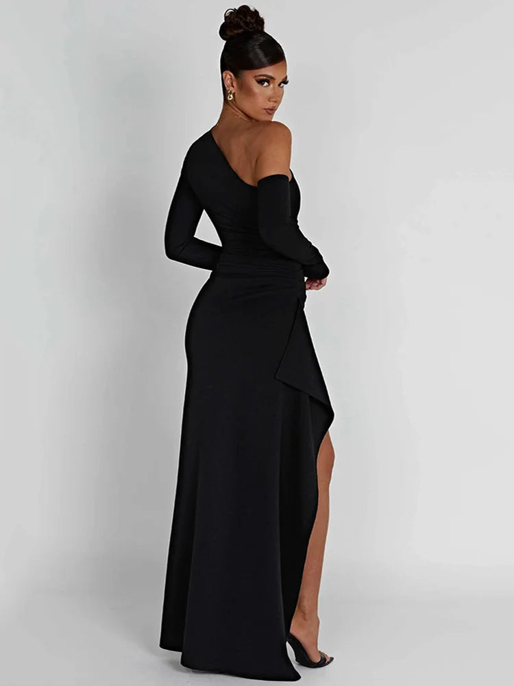Long Sleeve Backless Bodycon Sexy Club Party Long Dress