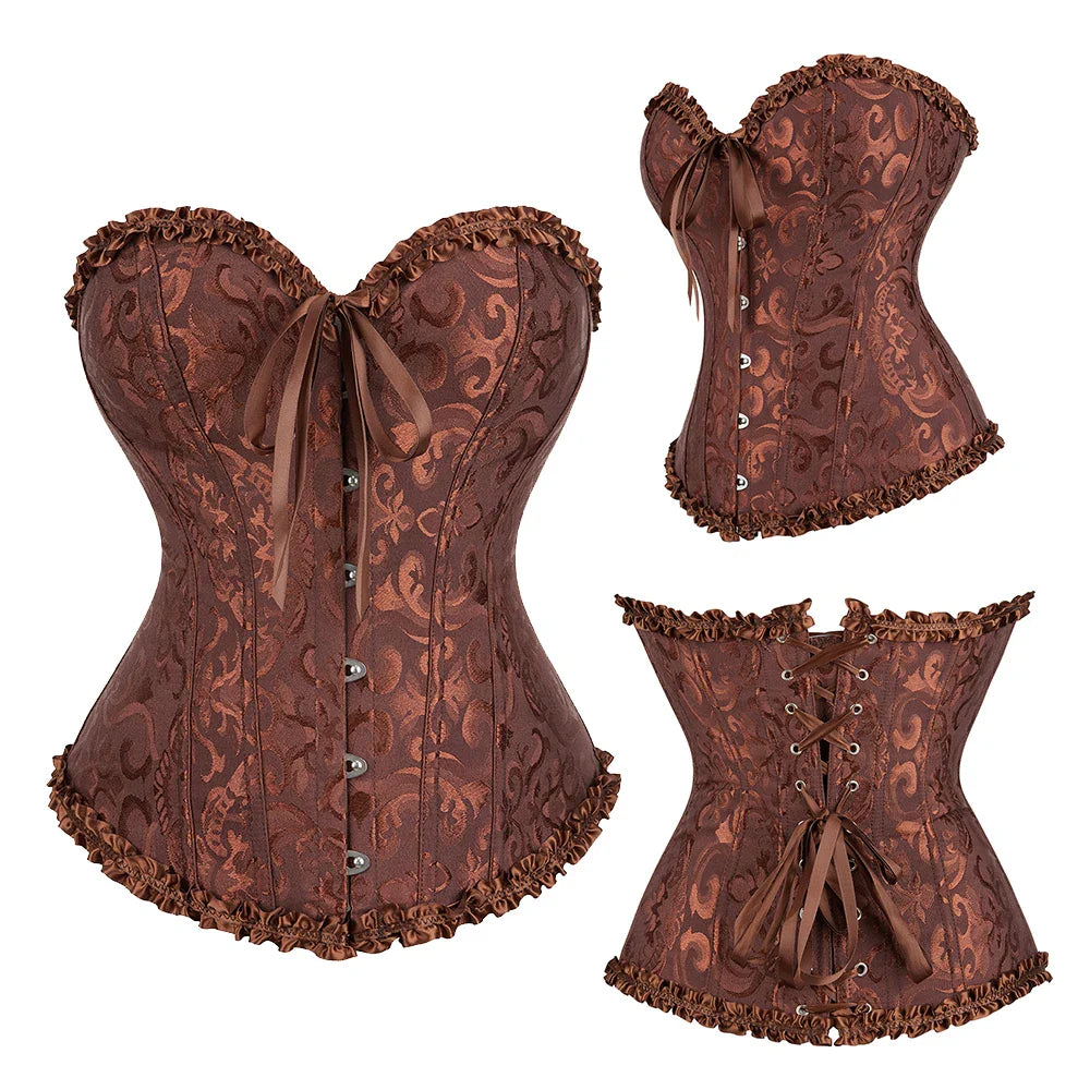 Gothic Charm Waist-Sculpting Vintage-inspired Boned Corset