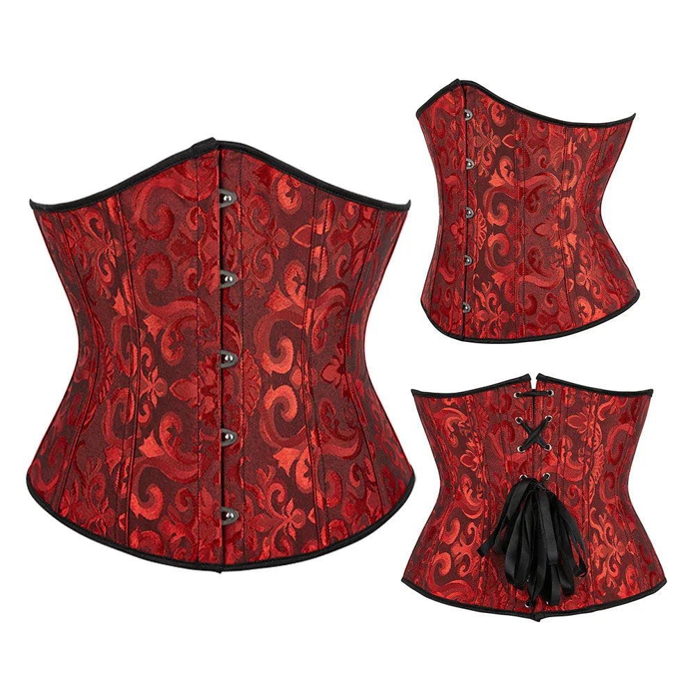 Elegance in Bloom Underbust Corset - Sculpt and Embrace Your Curves with Floral Grace