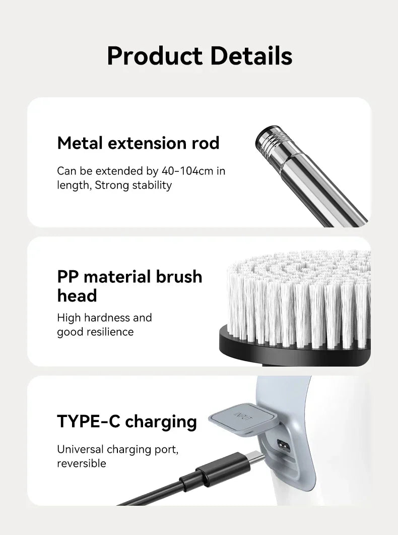 Cordless Electric Cleaning Brush – Powerful Spin Scrubber for Bathroom & Kitchen