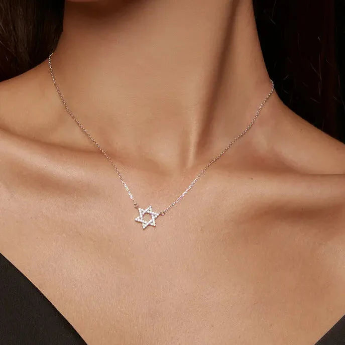 925 Sterling Silver Star of David Pendant Necklace