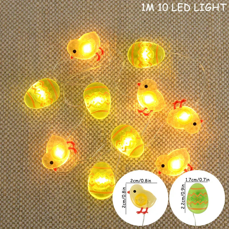 Easter Bunny and Carrot LED String Lights