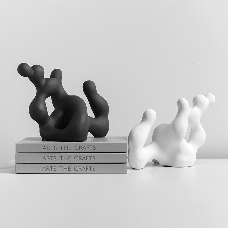 Portacandele in ceramica astratta