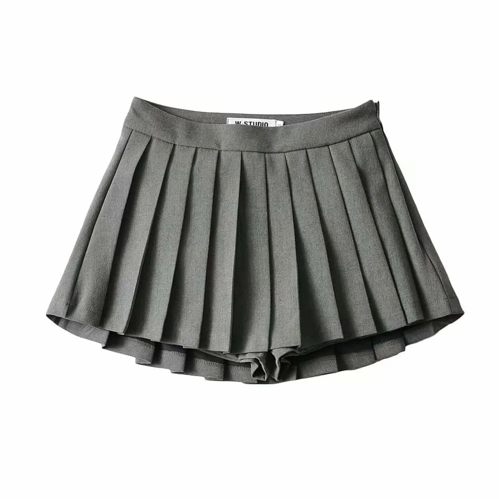 High Waist Skirts Sexy Mini Skirts Vintage Pleated Skirt