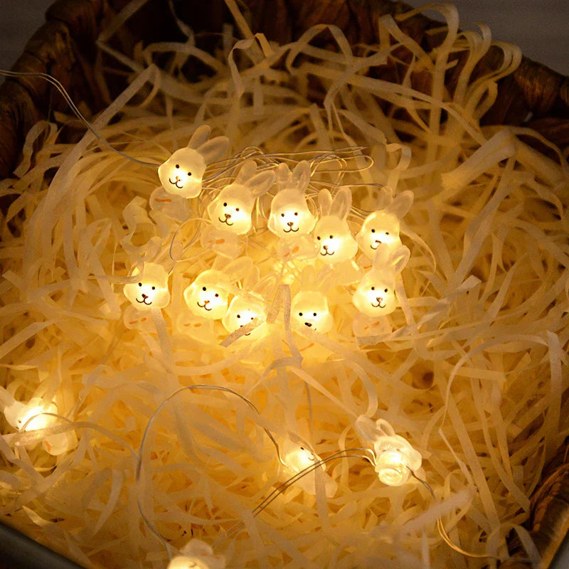 Easter Bunny and Carrot LED String Lights