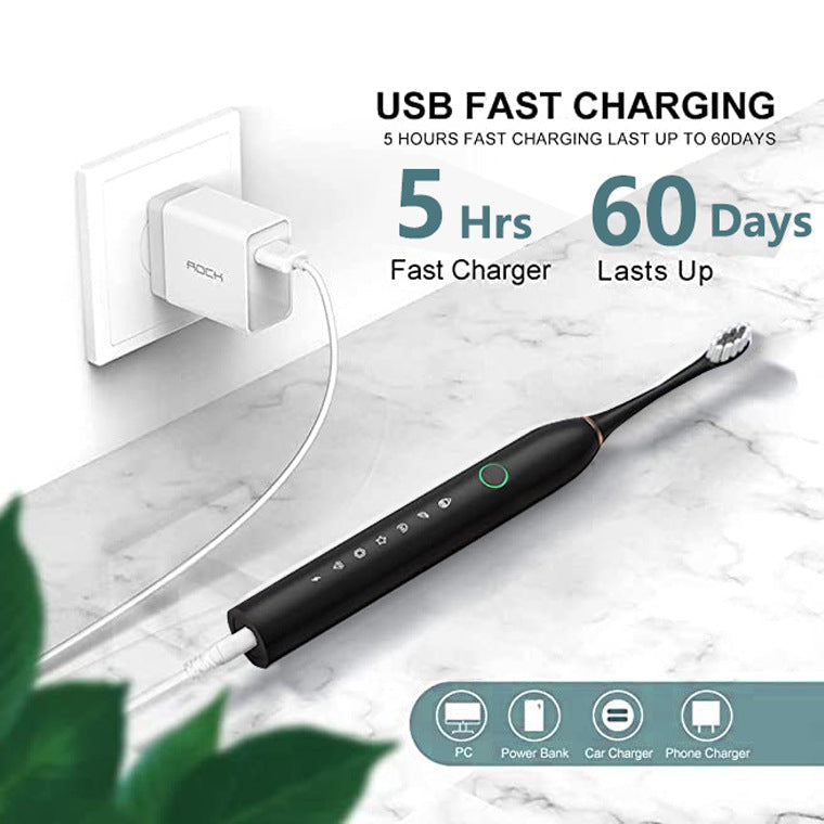 Rechargeable Ultrasonic Electric Toothbrush – Deep Clean with Sonic Power