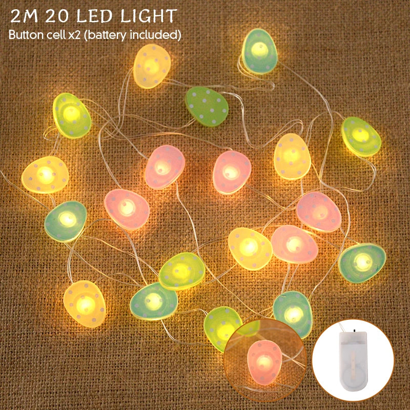 Easter Bunny and Carrot LED String Lights