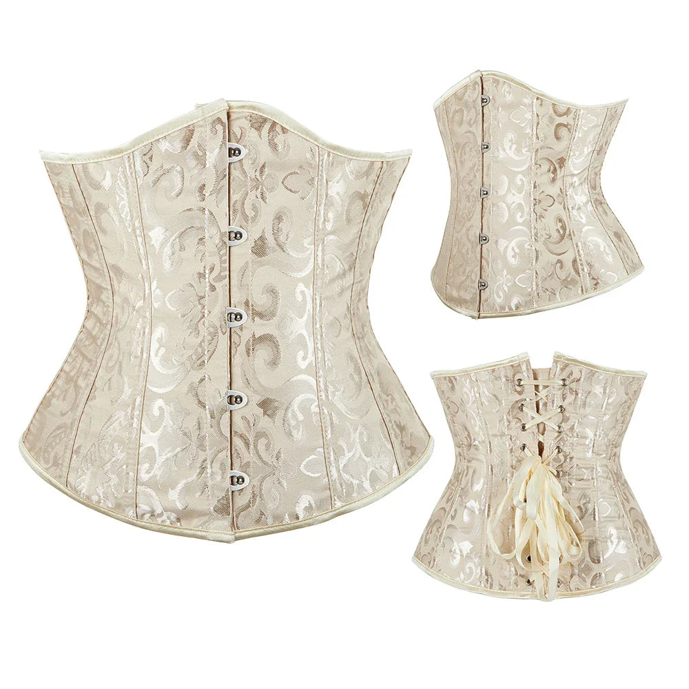 Elegance in Bloom Underbust Corset - Sculpt and Embrace Your Curves with Floral Grace