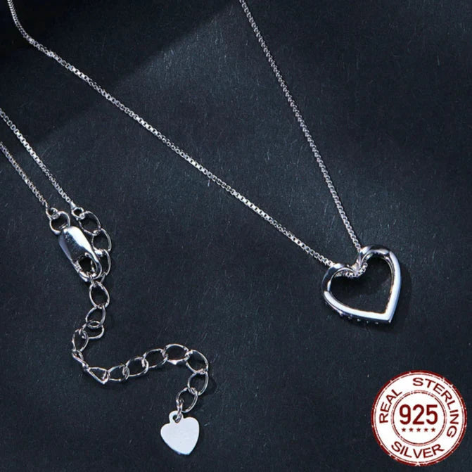 Moissanite 925 Sterling Silver Heart Necklaces
