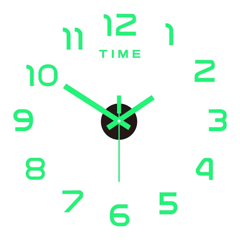 Luminous 3D DIY Wall Clock – Modern Home Décor