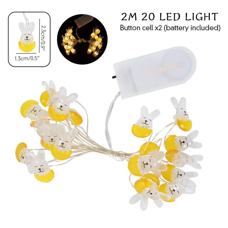 Easter Bunny and Carrot LED String Lights