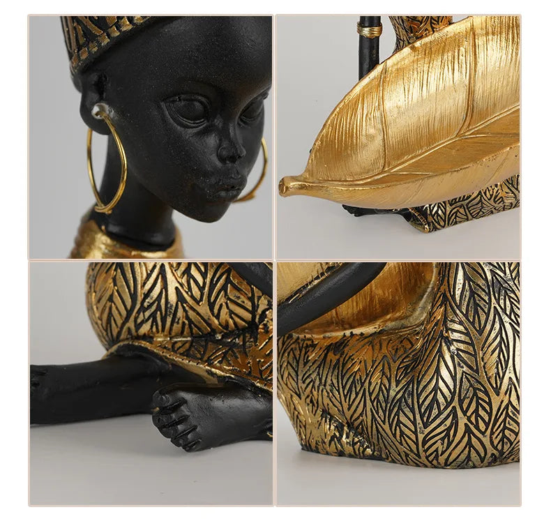 African Tray Girl Sculpture