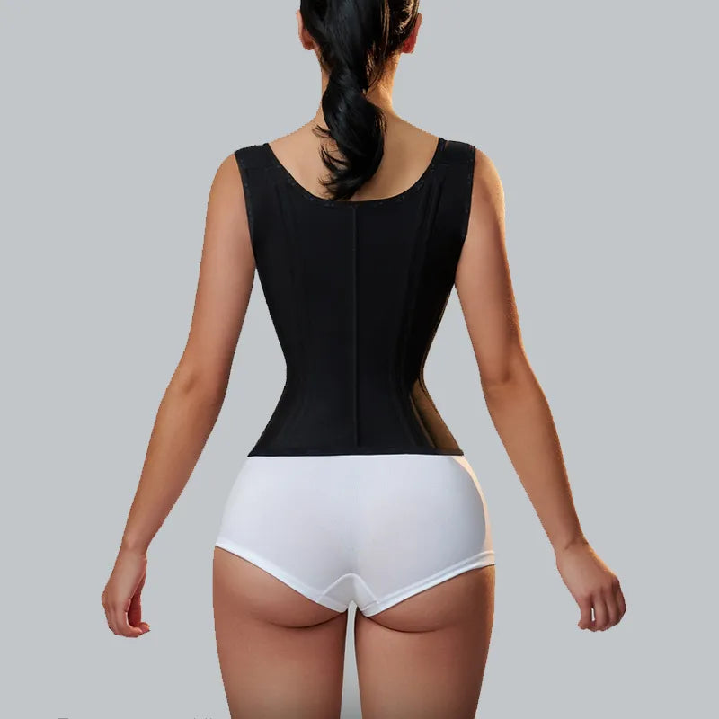 Goddess Glamour: Fajas Colombianas Adjustable Zipper Waist Trainer Corset - Bone-Enhanced Double Compression Body Shaper