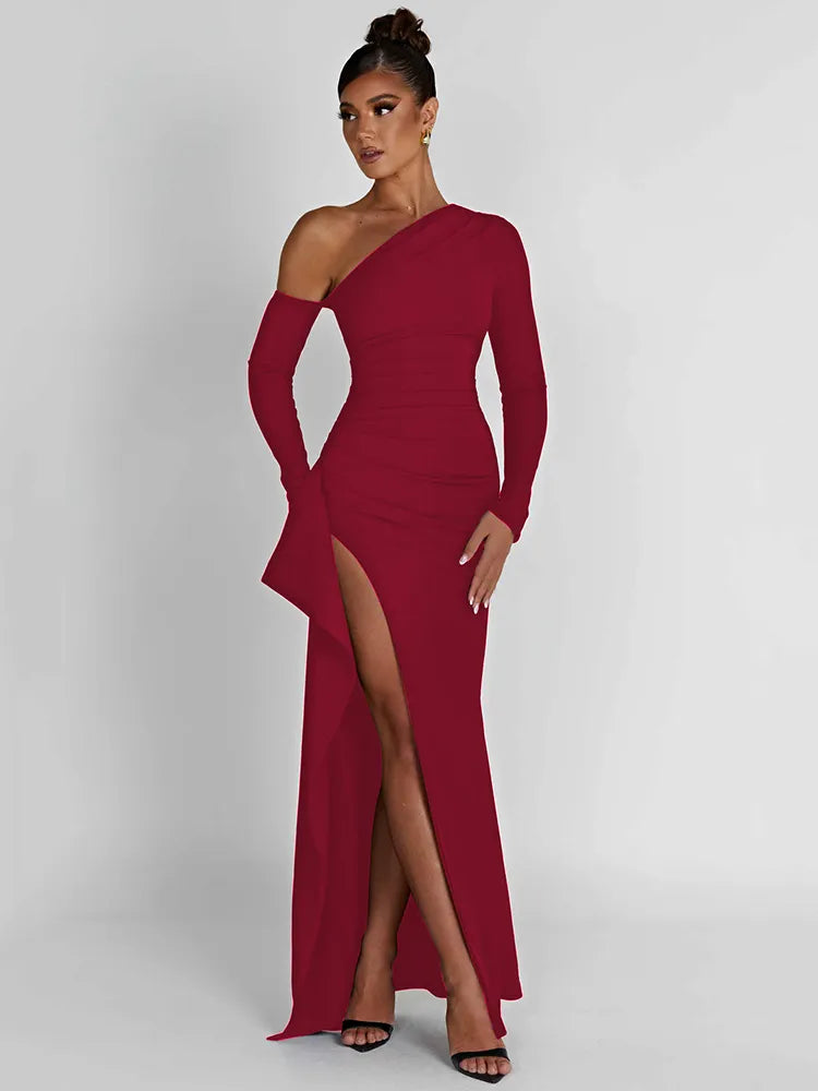 Long Sleeve Backless Bodycon Sexy Club Party Long Dress