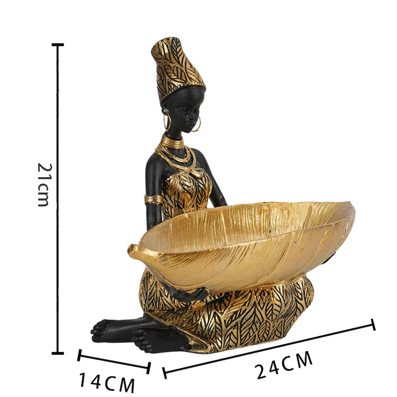African Tray Girl Sculpture
