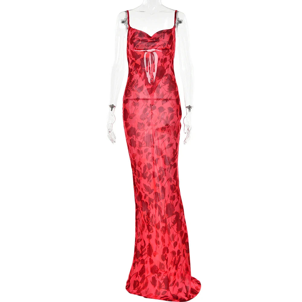 Leopard Print V-Neck Sexy Bodycon Long Straps Party Dress