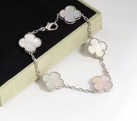 925 Sterling Silver Black Clover Bracelet