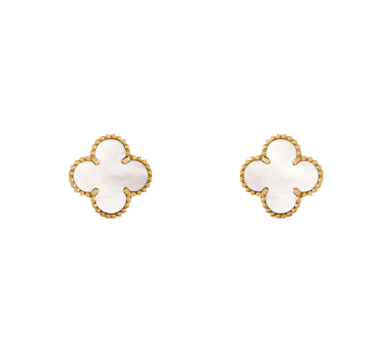 925 Sterling Silver Pearl Clover Stud Earring