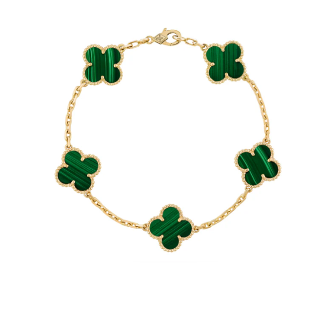 925 Sterling Silver Four Leaf Pearl Clover Bracelet