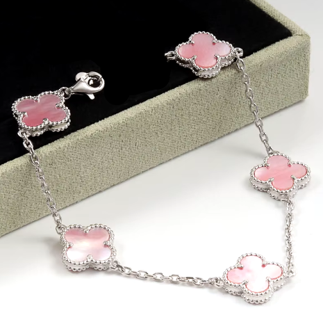 925 Sterling Silver Black Clover Bracelet