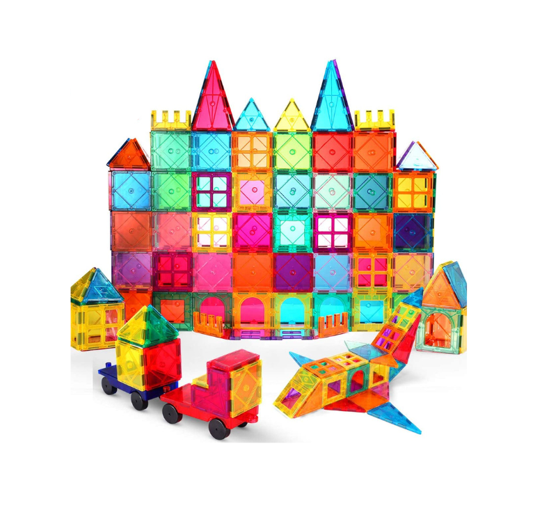 Montessori Magnetic Building Blocks – 60-Piece STEM Toy Set for Kids – Educational Montessori Construction Tiles