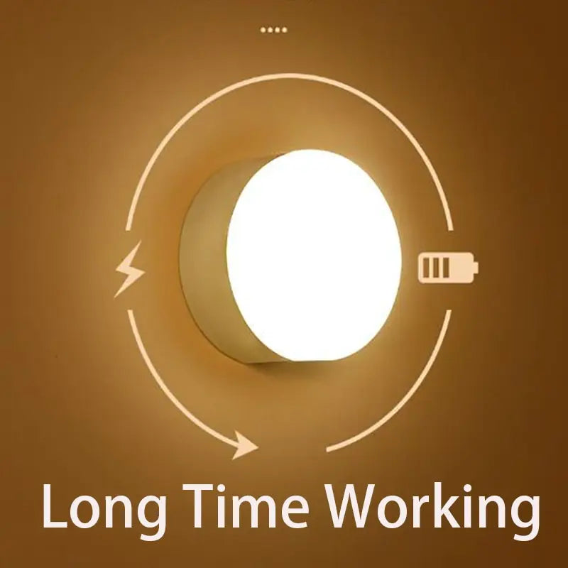 LED Smart Human Body Sensor Night Light – Wireless, USB Rechargeable, Motion-Activated