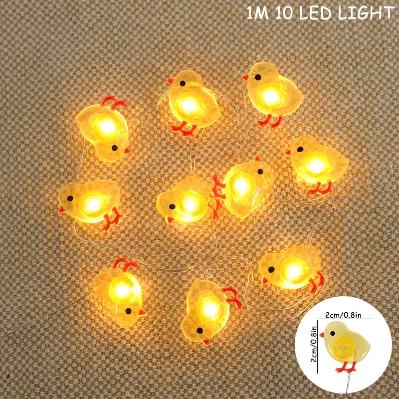 Easter Bunny and Carrot LED String Lights