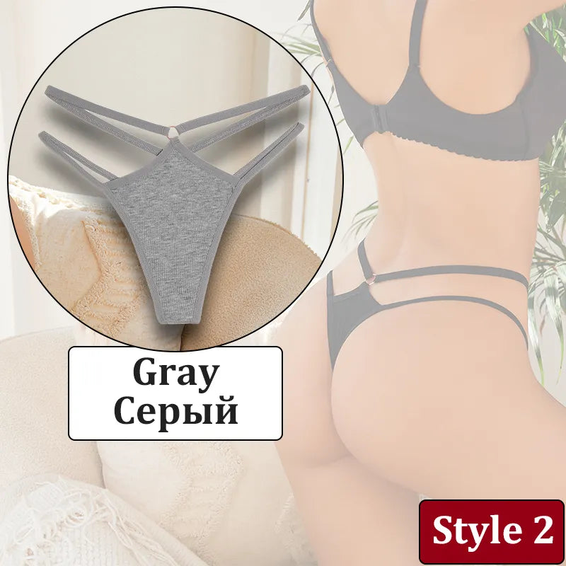 Hollow Out Thongs Low Rise Female G-String Underwear Breathable Bikini Lingerie