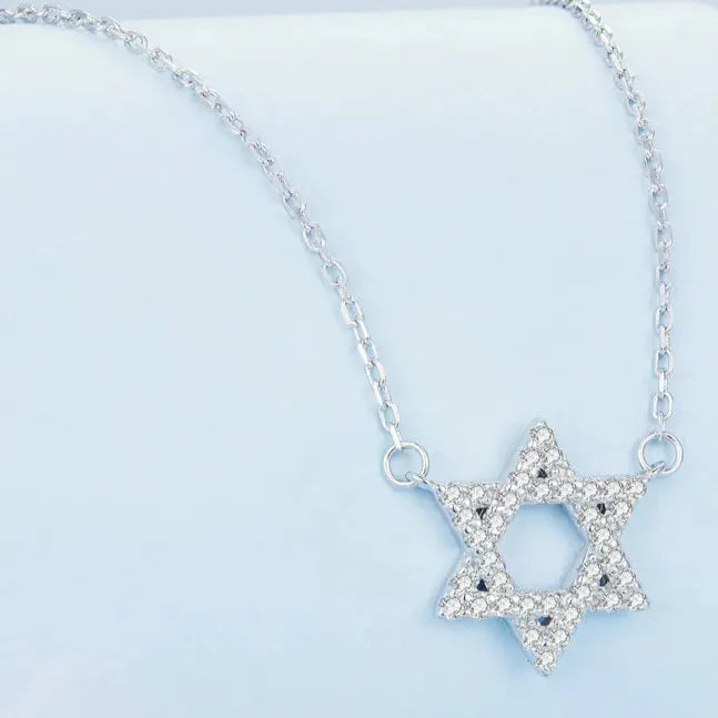925 Sterling Silver Star of David Pendant Necklace