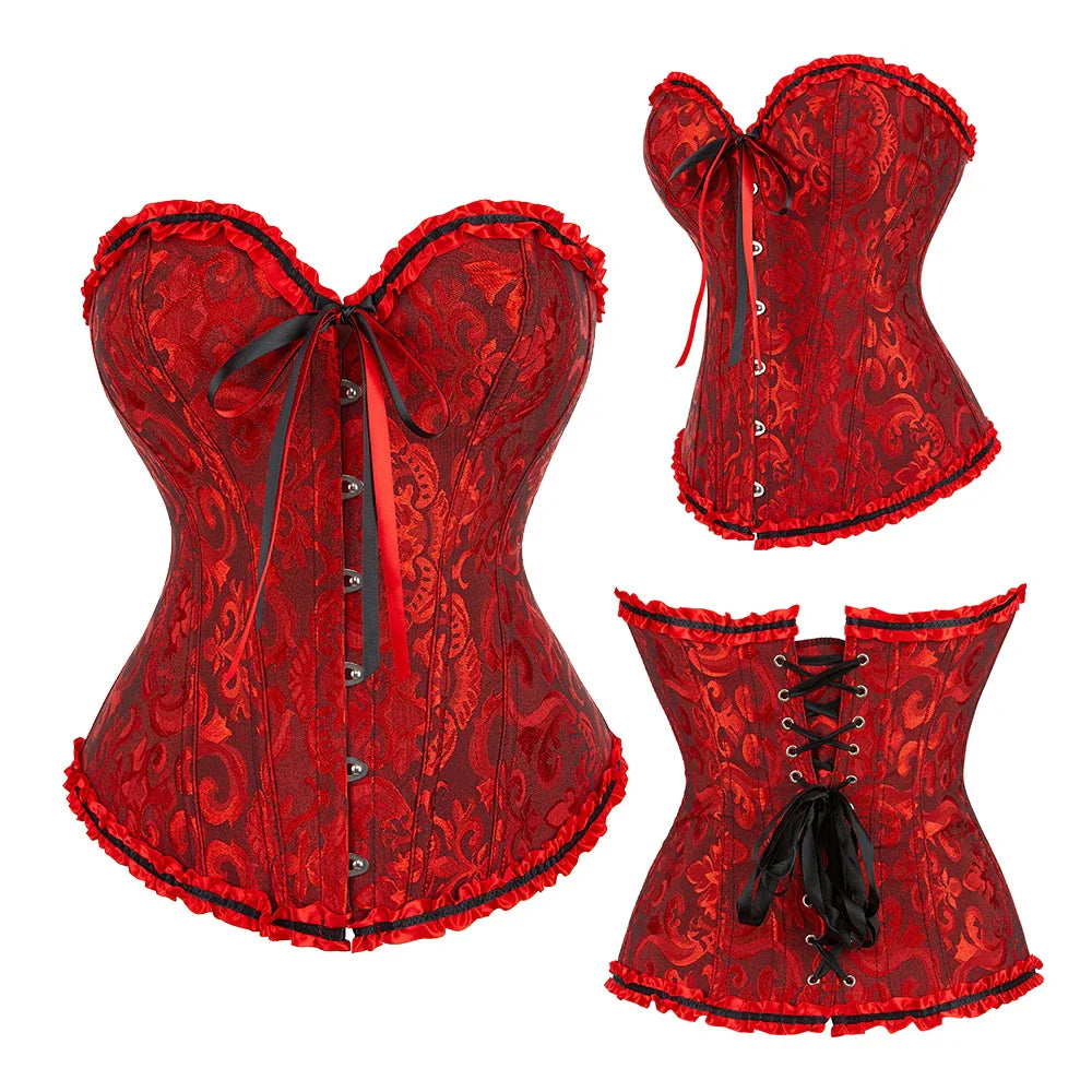 Gothic Charm Waist-Sculpting Vintage-inspired Boned Corset