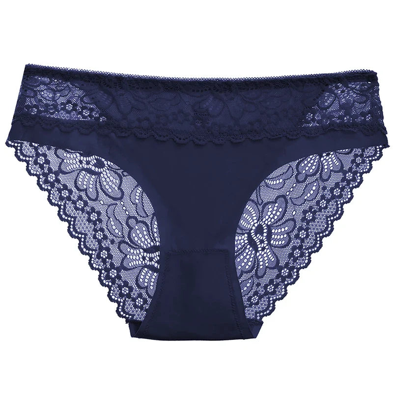 3PCS/Set Women's Panties Lace Silk Satin Underwear Sexy Lingerie Underpants