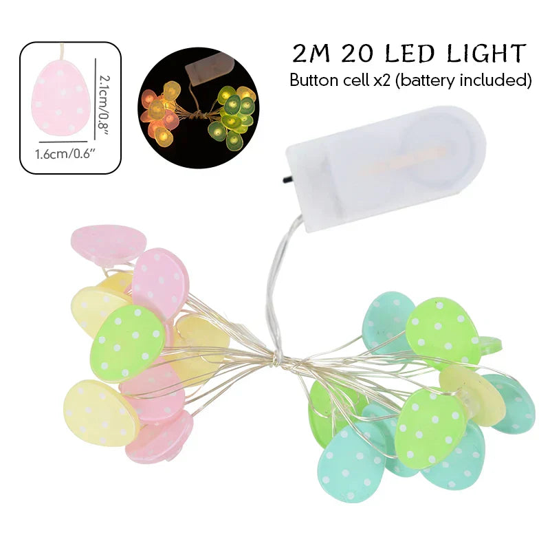Easter Bunny and Carrot LED String Lights