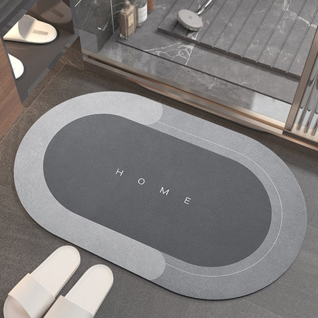 Tapis de bain absorbant (ovale) - Tapis de douche en caoutchouc étanche et antidérapant