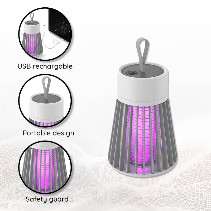 Lampe anti-moustiques rechargeable USB portable – Électrocuteur d'insectes intérieur et extérieur avec lumière LED