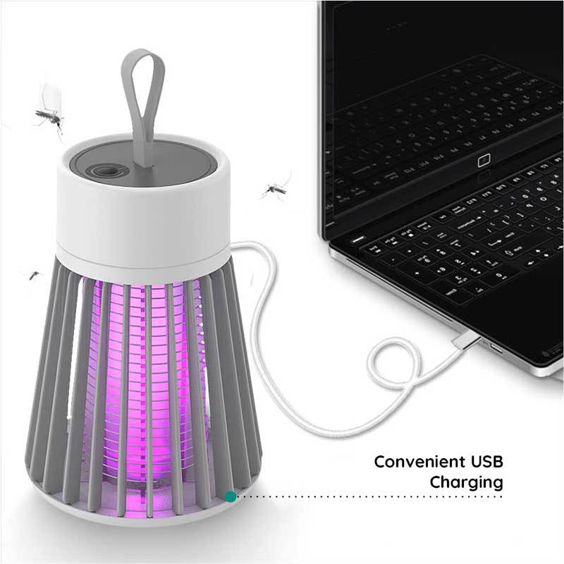 Lampe anti-moustiques rechargeable USB portable – Électrocuteur d'insectes intérieur et extérieur avec lumière LED