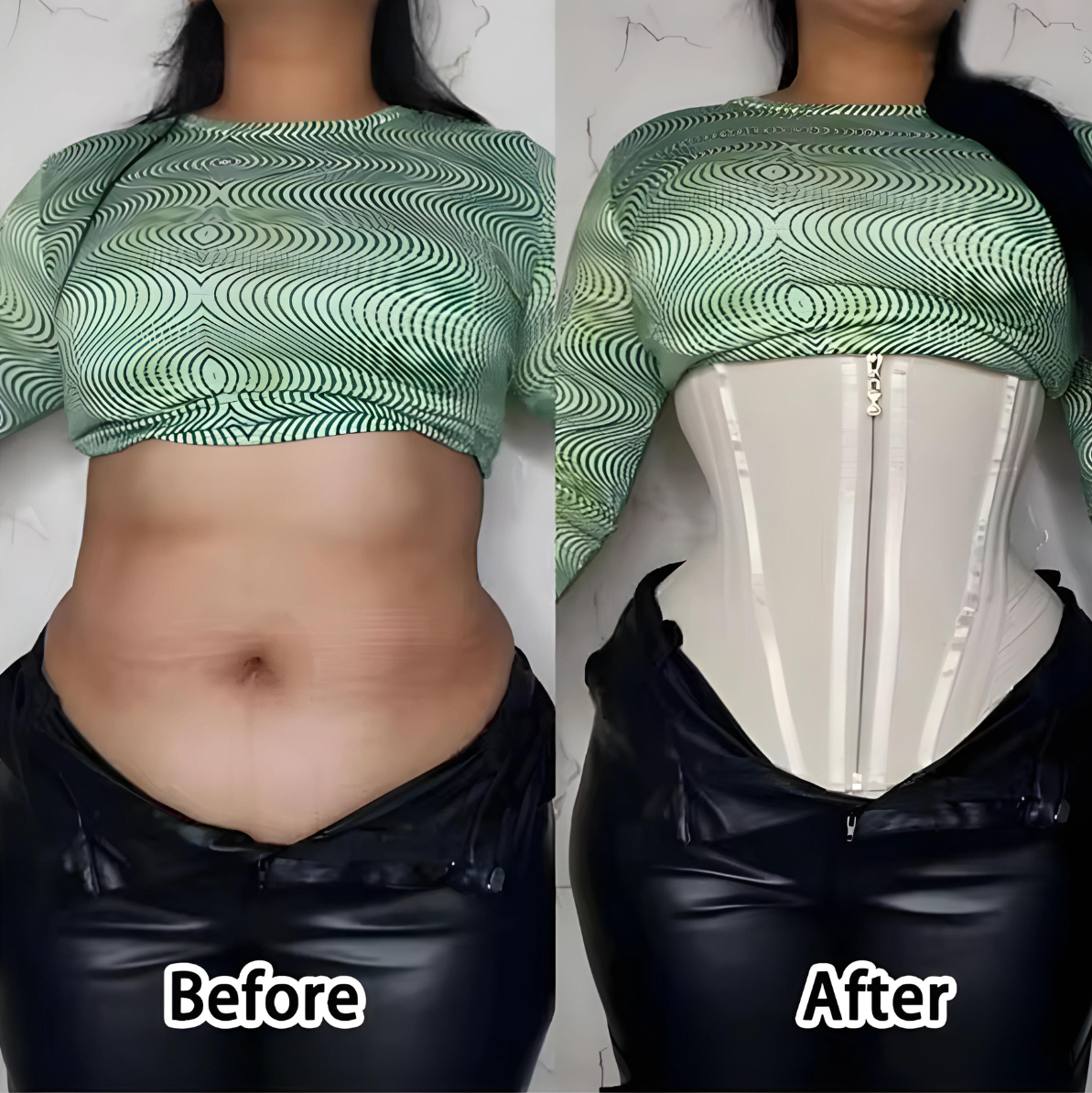 Goddess Glamour: Fajas Colombianas Adjustable Zipper Waist Trainer Corset - Bone-Enhanced Double Compression Body Shaper